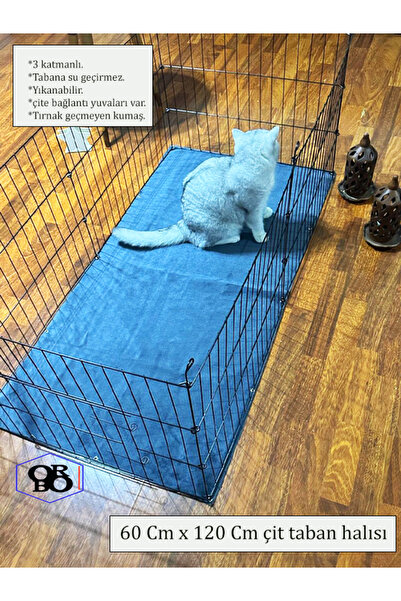 BROOHOME kedi / köpek çiti Taban Zemin Halısı 60Cm x 120 Cm. GRİ yıkanabilir. su geçirmez tüm çitlere uyumlu