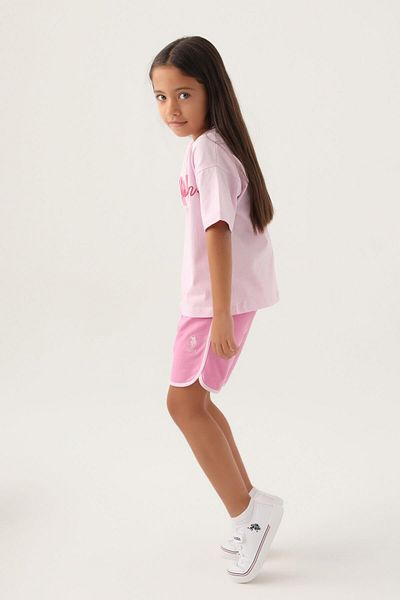 U.S. Polo Assn. U.S. Polo Assn. 1804 Licensed Oversized Girls' Shorts Set