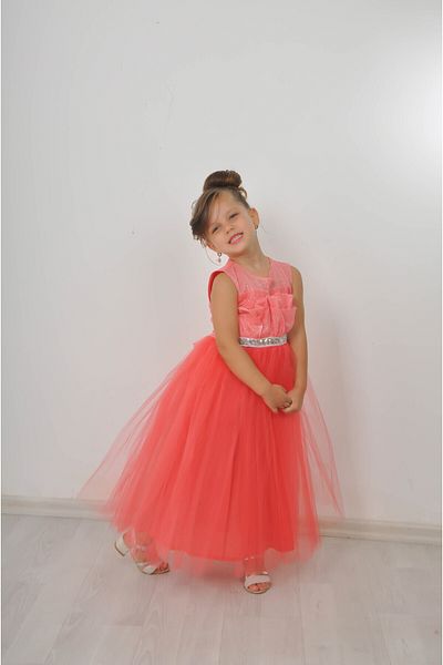Filizdens Kids Rochie pentru fete Top cu tul cu sclipici Volane de jos cu tul Rochie lungă de seară pentru nuntă Rochie de bal de aniversare