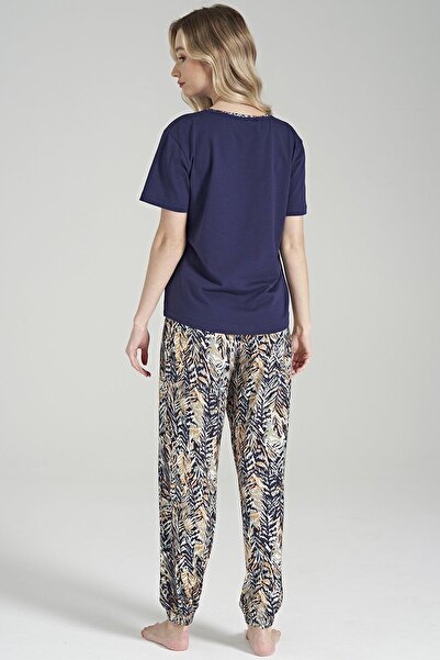 Pijadore 1656 Kadın Yuvarlak Yaka Kısa Kol Pijama Takım