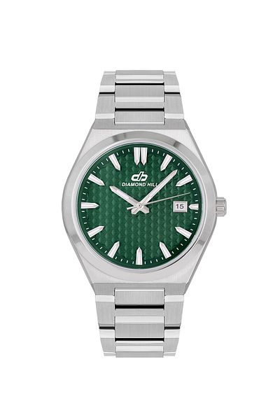 DIAMOND HILL Men's Watch Silver Green Dial Model DHSSGR43052M