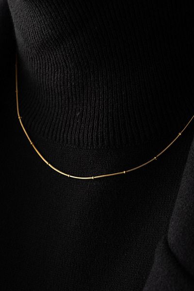 ByFlorya Jewelry Steel Heels Thin Fish Back Snake Chain Necklace Thin Italian Chain 1mm Elegant Minimal