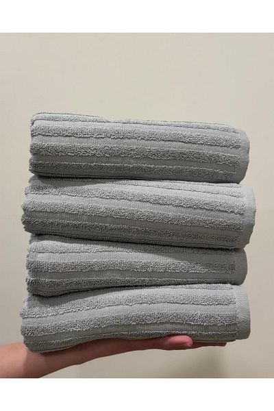 SHAL HOME 100% Cotton 50X90Cm 4-Piece Hand&Face Towel Set-Brick