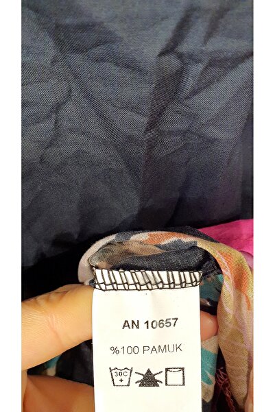 Park Moda PALMİYE DESEN UZUN PAMUK ELBİSE