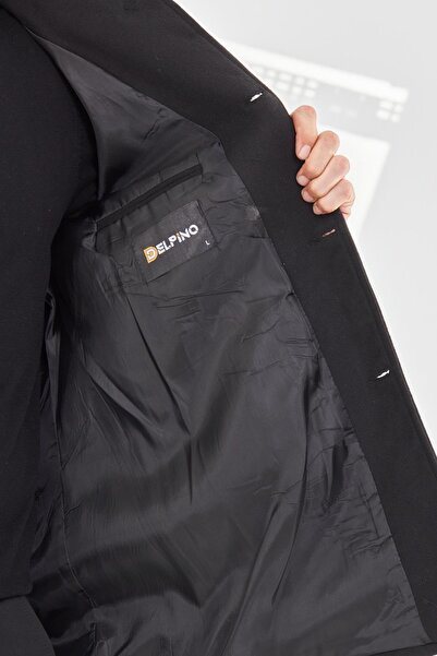 Delpino Men's Slim Fit Long Cuff Coat