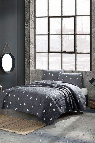 Eponj Home Double Gray Quilted Bedspread Set