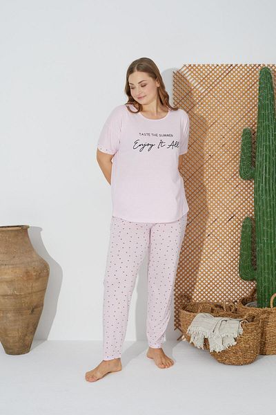 Estiva 24073 Σετ γυναικεία κοντομάνικη πιτζάμες Plus Size