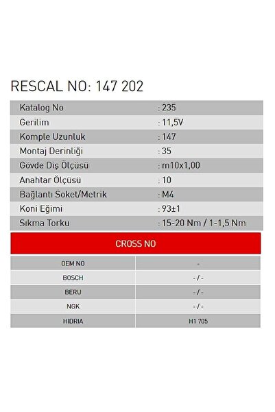Rescal Isıtma Bujisi - Tractor - ET147202