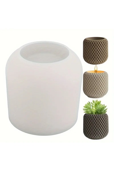 AnkaHobiMarket Fileli Mum Saksı Silikon Kalıp (X827)