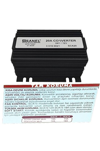 Sanel Konvertör 20 Amper 24v 12v Voltaj Düşürücü Sca20