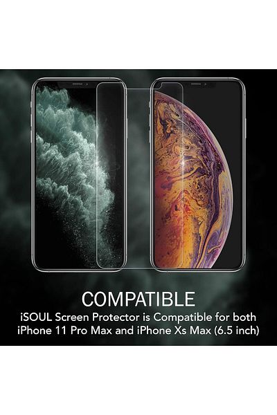 AWH [عبوة من قطعتين] واقي شاشة لهاتف iPhone 11 Pro Max/Xs Max مقاس 6.5 بوصة - زجاج مقوى 9H، عالي الدقة، لمسة ثلاثية الأبعاد