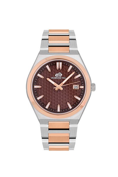 DIAMOND HILL Men's Watch Silver Rose Brown Dial Model DHTTRGBR43052M