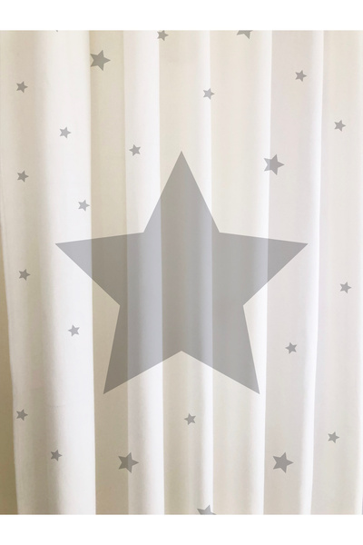 Lolla Gray Star Background Curtain 232