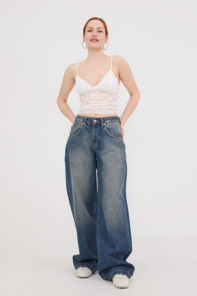Addax Δαντελένιο Crop Tank Top A1671 με λαιμόκοψη V