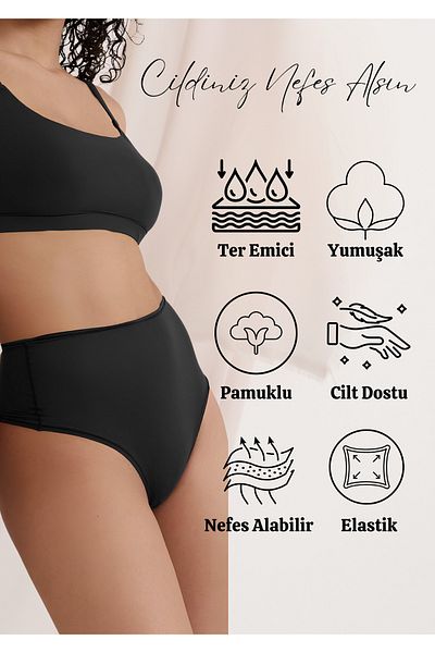 red iç giyim High Waist Large Size Cotton Bato Women's Panties 5 Pack (Battal Size)