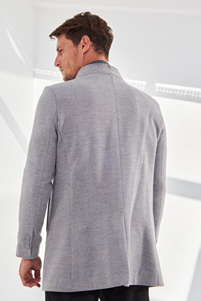 Delpino Erkek Dar Kesim Uzun Kaşe Kaban