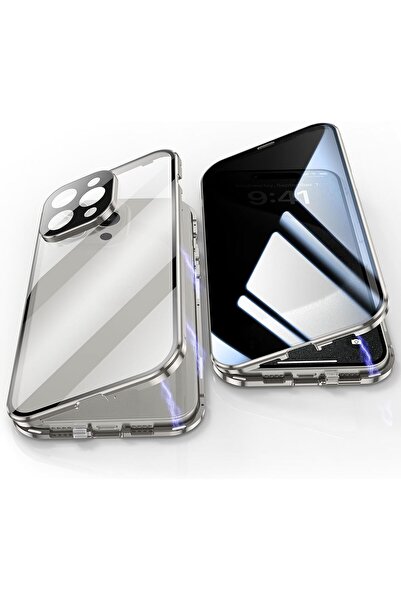 AWH حافظة مغناطيسية للخصوصية لهاتف iPhone 15 Pro Max، مصنوعة من زجاج 9H مزدوج...