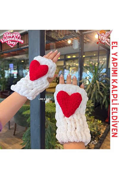 linka Sevgililer gününe özel kalpli peluş eldiven, kışlık eldiven, hediyelik ...