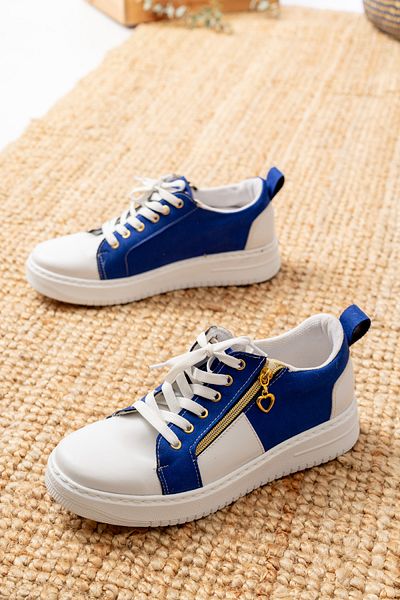 marinarosse Women's Rubel Navy Blue Zipper Detailed Sneakers