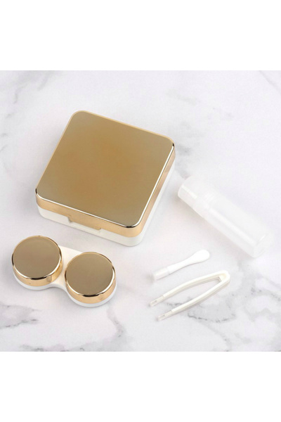 Gold Aynalı lens kutusu seyahat kit