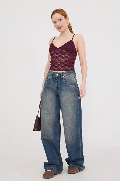 Addax Tricou crop cu decolteu în V A1671