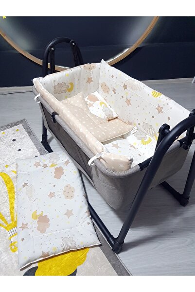 Baby Clime 45x85 Cibinlikli Keten Beşik ve Uyku Seti - Anne Yanı Beşik Portat...