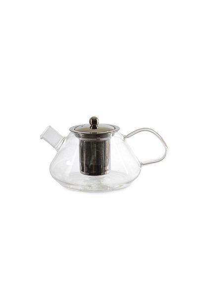 Qerhome Borosilicate Metal Lid and Metal Strainer Teapot 1000 ml