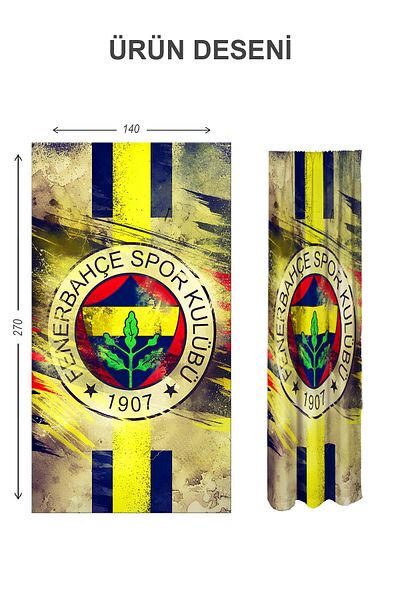Doruklar Home Collection Digital Printing Washable Decorative Modern Patterned 2 Wings Baby and Children's Room Background Curtain