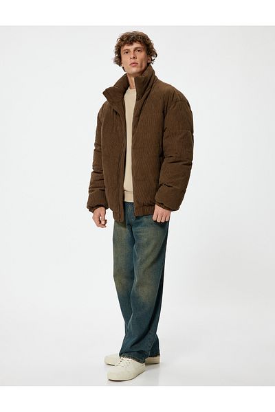 Koton Velvet Look Inflatable Coat