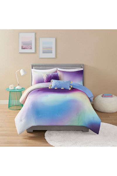 Orange Bed & Bath طقم لحاف أورا 8 قطع بمقاس فردي | أرجواني 218 × 193 سم