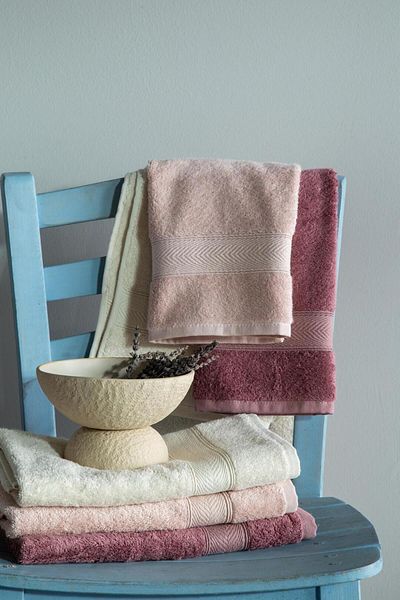 Apricitas HOME ΣΕΤ ΠΕΤΣΕΤ 50x90 LOTUS ECRU-BLUSH-DRIED ROSE - ΣΕΤ ΜΠΑΝΙΟΥ