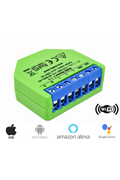 Teknoroket Shelly Dimmer 2 Kanallı Akıllı Işık Ayar Anahtarı (Wifi Kontrollü, Nötrsüz,Android,iOS,Alexa,Google)