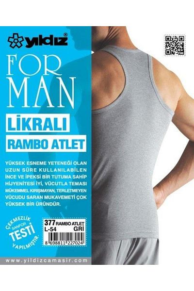 Yıldız İç Giyim Yıldız 377 Formen Grey Lycra Rambo Μονό