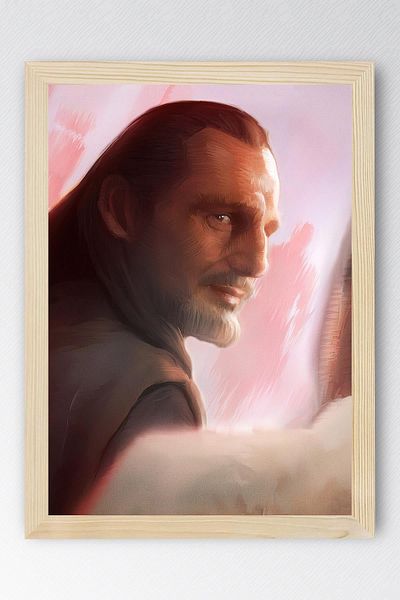 Saturn Tablou înrămat Star Wars Qui Gon Jinn - Poster de film Space Wars