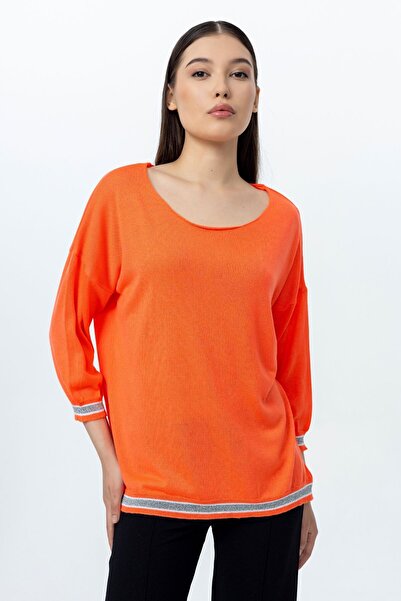 GND Kol ve Etek Ucu Simli Fakir Kol Viskon İnce Bluz