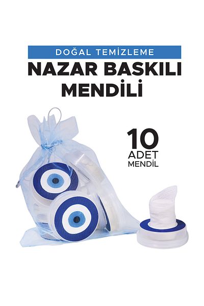 HandyTowel Evil Eye Bead Printed Natural Cleaning Wipes 10 Pieces