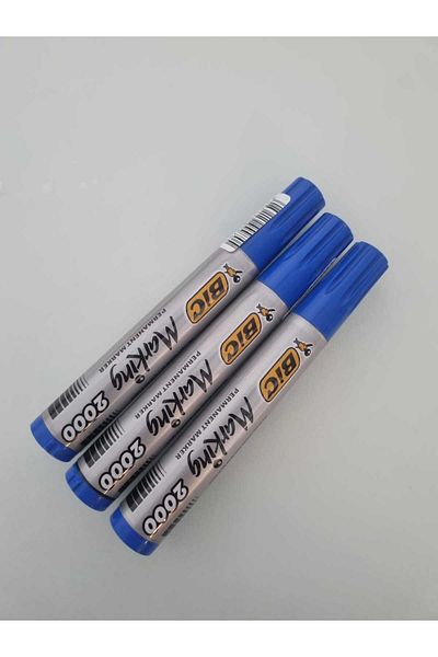 Bic Permanent Marker - 1.7 mm Round Tip Blue (3 Pcs)