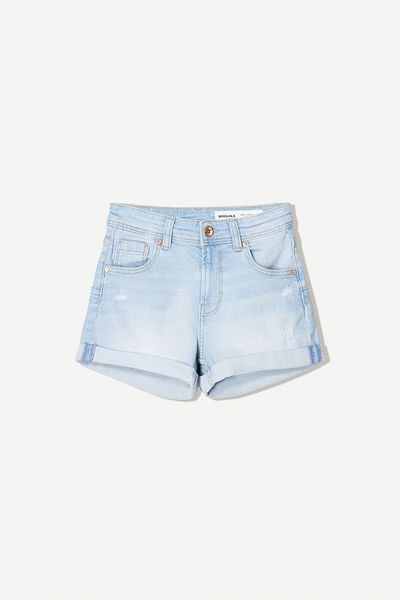 Bershka Roll-up denim shorts