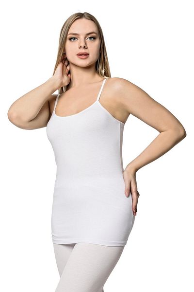 LÜXDRM Luxury Drm White Cotton Adjustable Strap Lycra Women's Undershirt