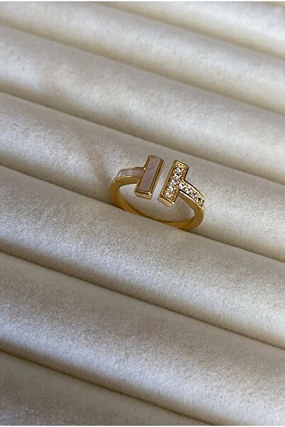 AKSESUARIM İTHAL TASARIM ,BEYAZ MİNELİ ,ZİRKON TAŞLI T YÜZÜK