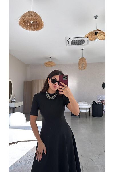Buket Teke Μαύρο Premium ZR Model Kilos Maxi Φόρεμα