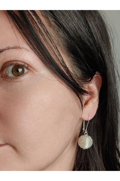 BİBEÇİK Miyuki boncuk Top Şekilli El yapımı Küpe