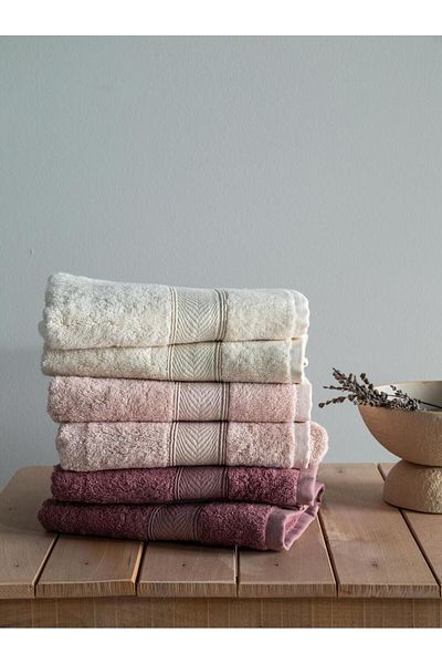 Apricitas HOME ΣΕΤ ΠΕΤΣΕΤ 50x90 LOTUS ECRU-BLUSH-DRIED ROSE - ΣΕΤ ΜΠΑΝΙΟΥ