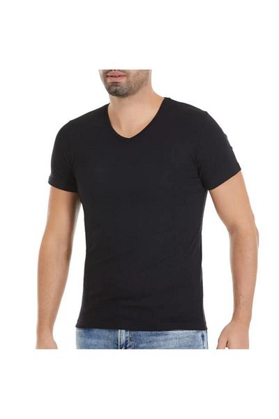 Yıldız İç Giyim Star 127 Black Summer V-Neck Short Undershirt