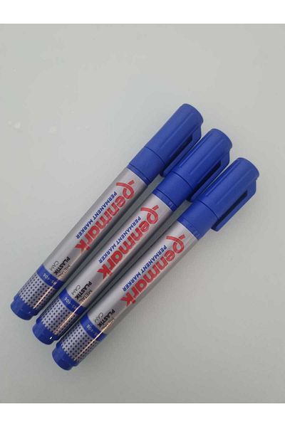 penmark Blue Permanent Marker - Cut Tip (3 Pcs)