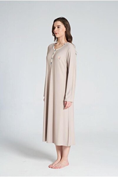 gd goldoremi 1717 Melisa Women's Buttoned Long Nightgown