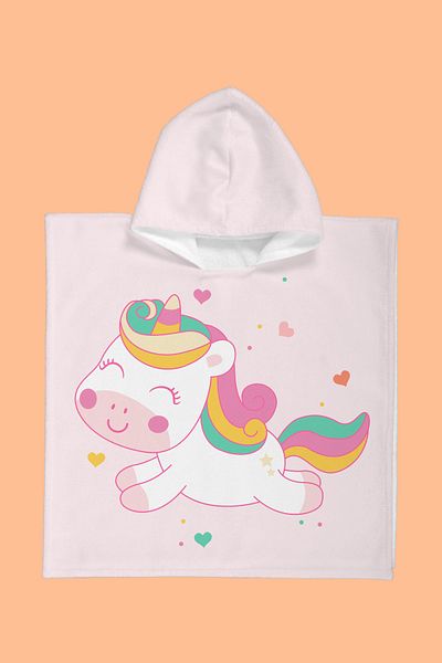 Evdek Πετσέτα παραλίας Rainbow Unicorn Kids Poncho