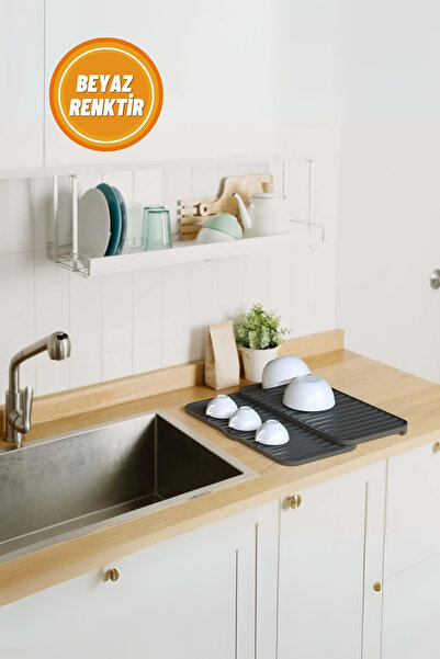 EVLE Genişleyebilir Bulaşıklık, Bulaşık Matı, Kokusuz Bulaşık Matı, Beyaz