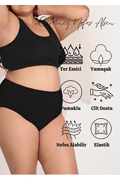 red iç giyim Висока талія Бавовняні великі розміри Жіночі трусики 7 штук в упаковці (BATTAL BOY)