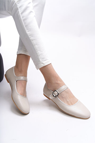Riccon Gisnalore Beige Women's Ballerinas - 0012277 Model